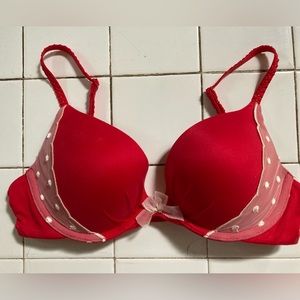 Victoria’s Secret Fabulous Plunge Lipstick Red Pushup Bra